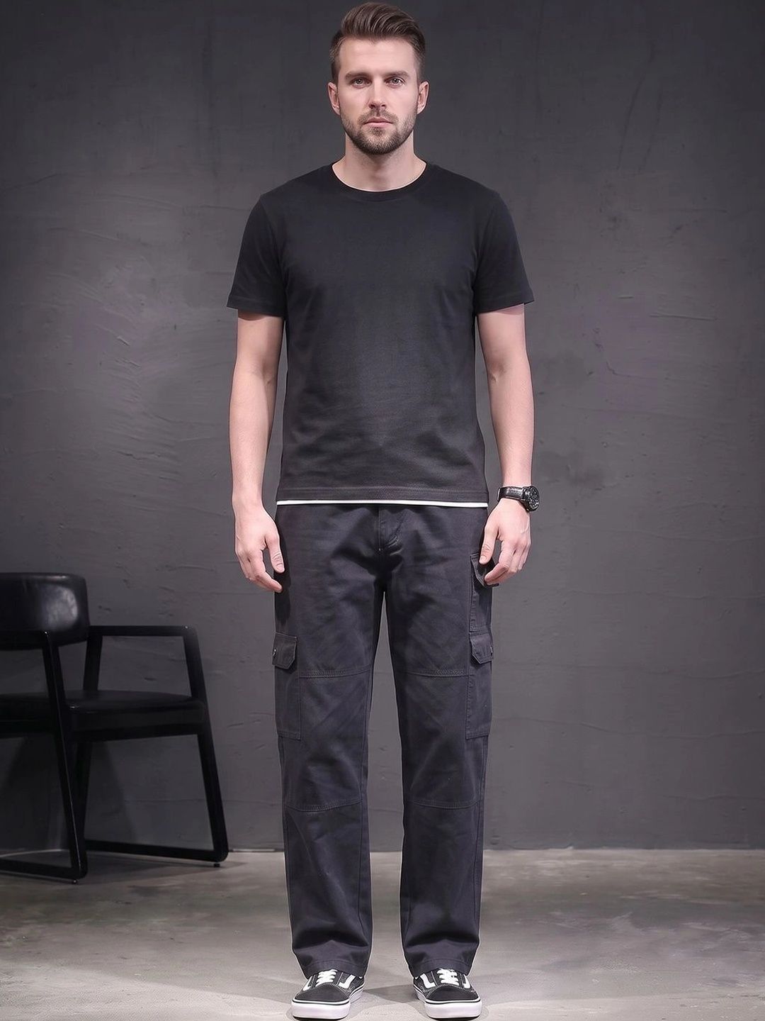 Suo Men Easy Wash Cargos Trousers-picture-54
