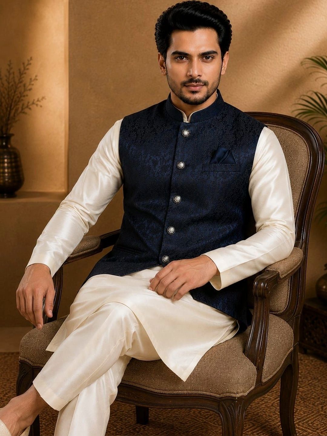 TRENDS OF ETHNIC Mandarin Collar Nehru Jackets-picture-49