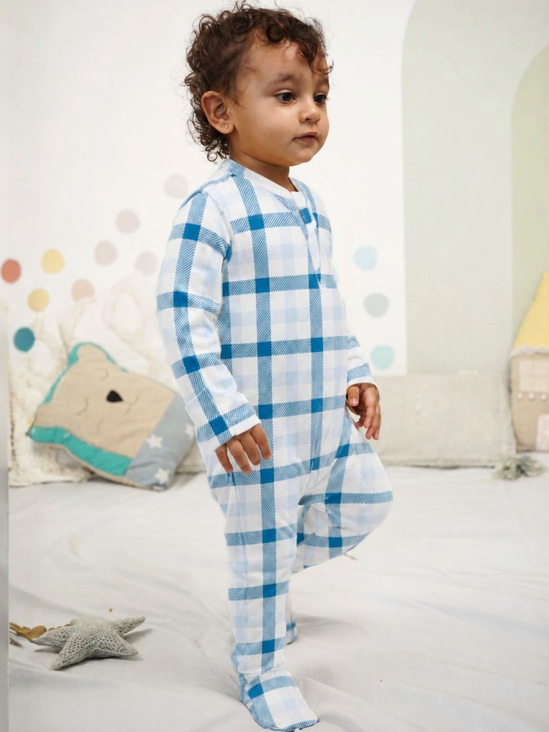 cocoon care Unisex Kids Checked Sleepsuit-picture-20