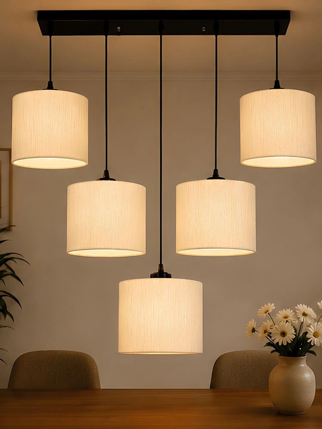 Myntra Elegant Homes Off White Textured Contemporary Ceiling Lamp-picture-35
