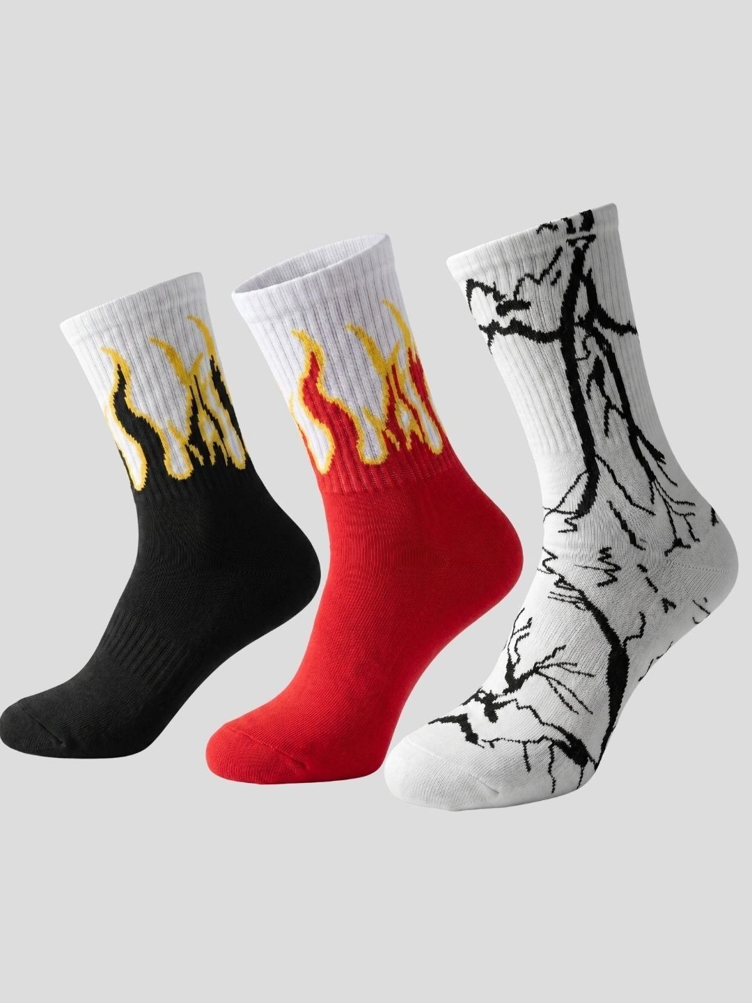 Moda Rapido Men Pack of 3 Cotton Blend Patterned Above Ankle Socks-picture-36