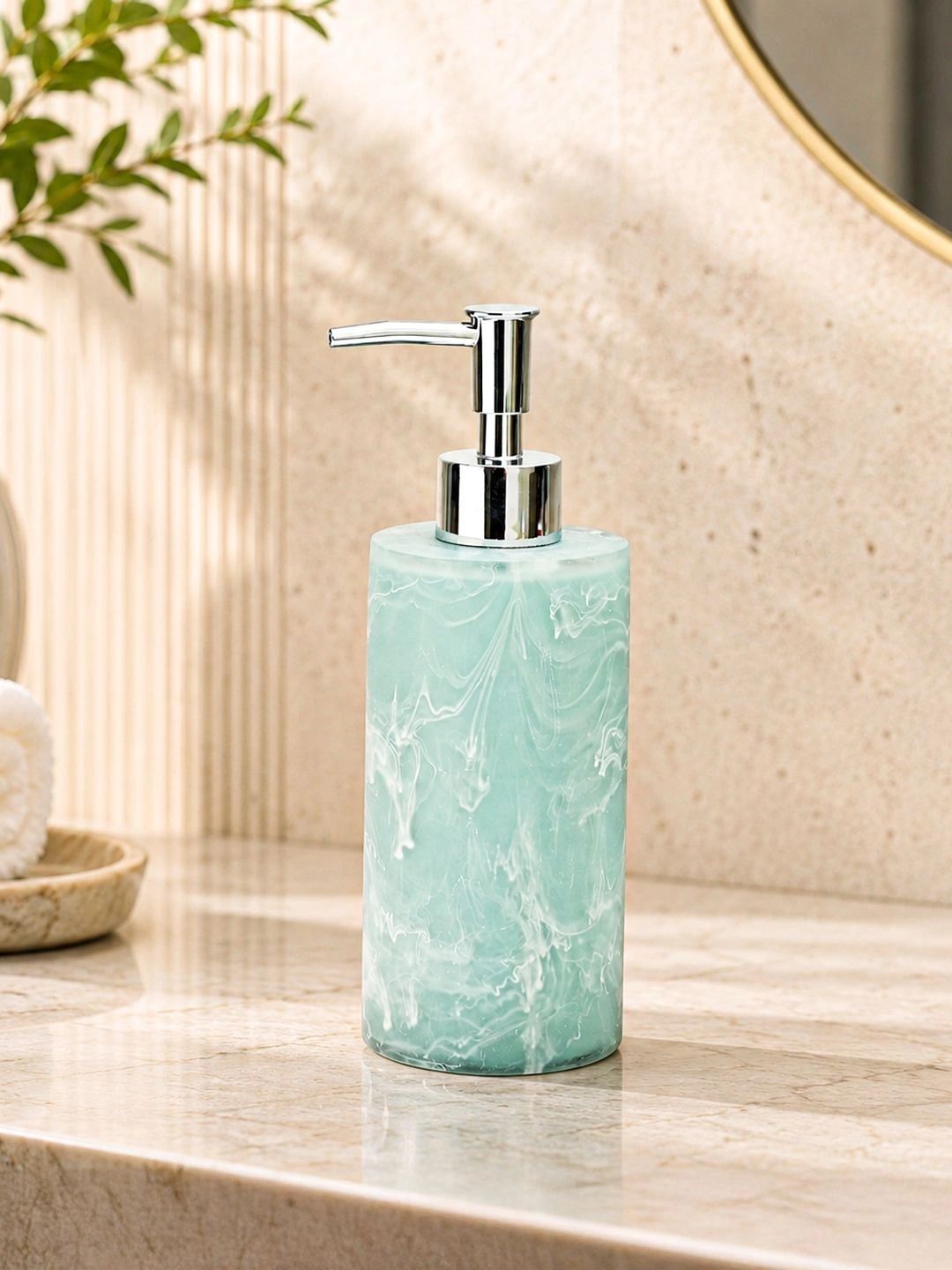 MARKET99 Blue & White Abstract Polyresin Soap Dispenser-picture-14