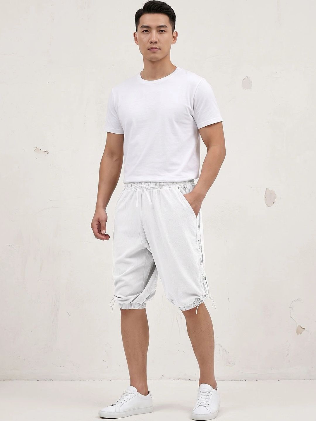Suo Men Linen Blend Shorts-picture-40
