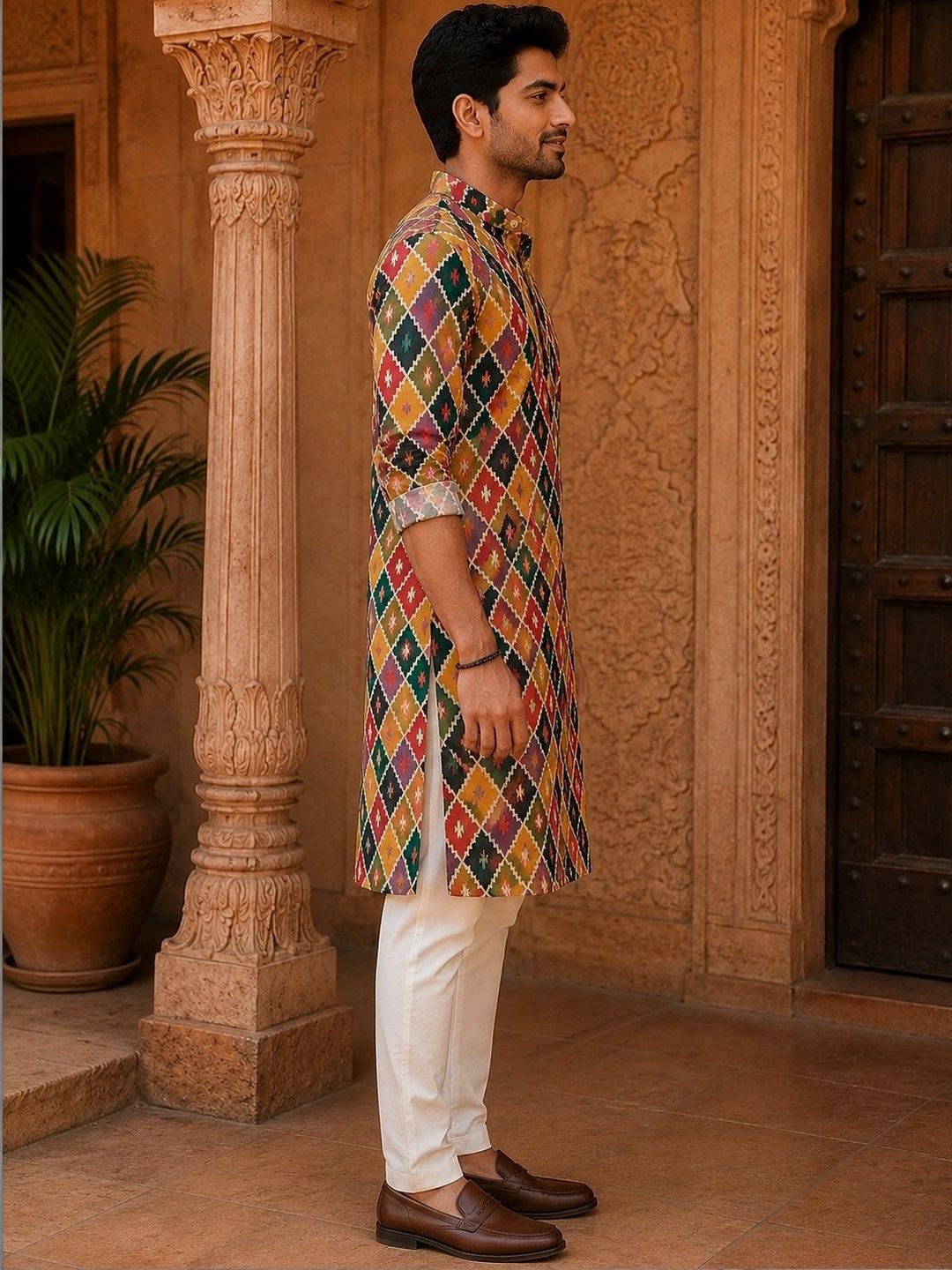 FUBAR Men Geometric Printed Kurta-picture-53