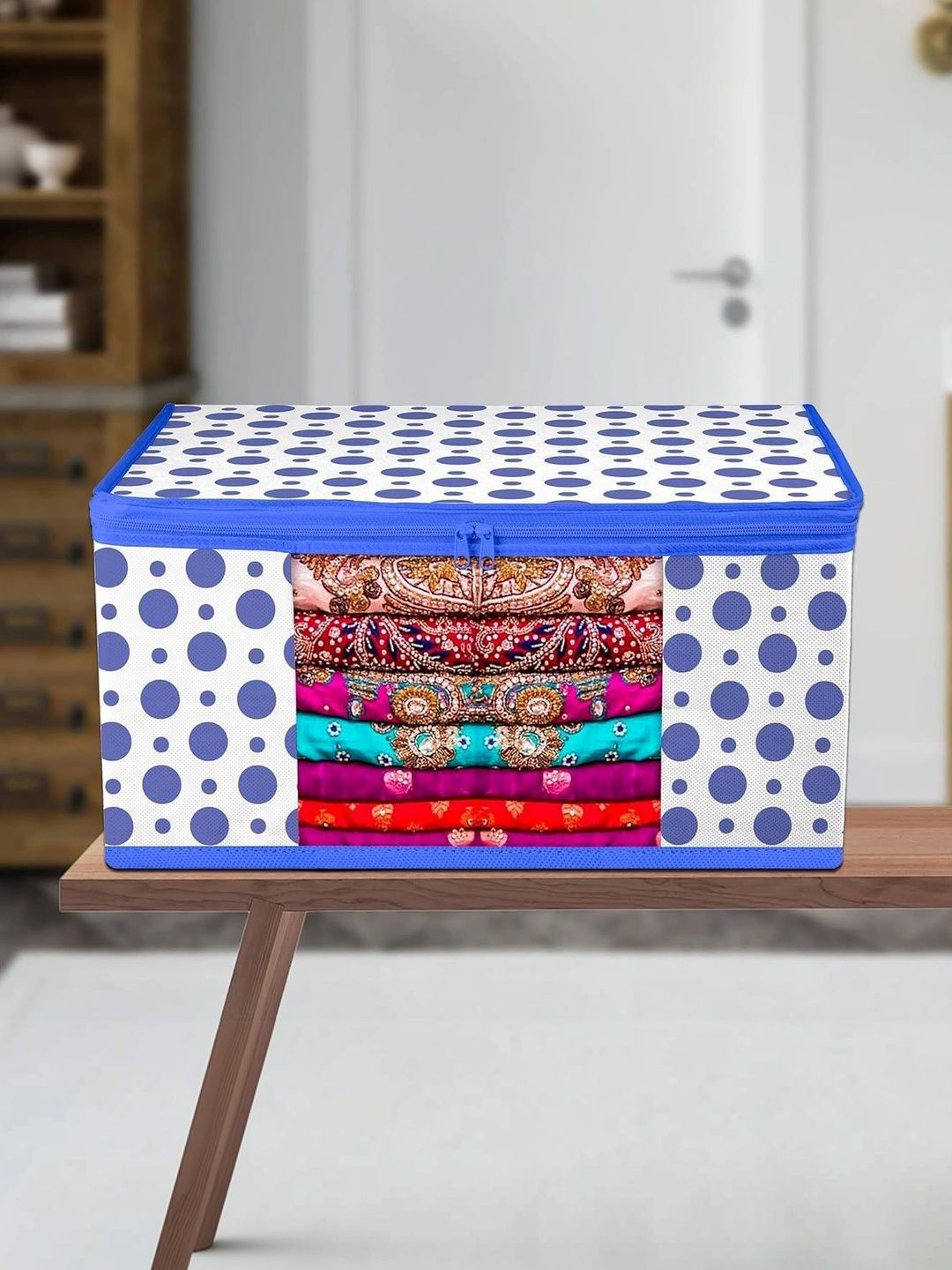 ANKIT INTERNATIONAL Blue Set of 1 Reusable Multi-Utility Organisers-picture-16