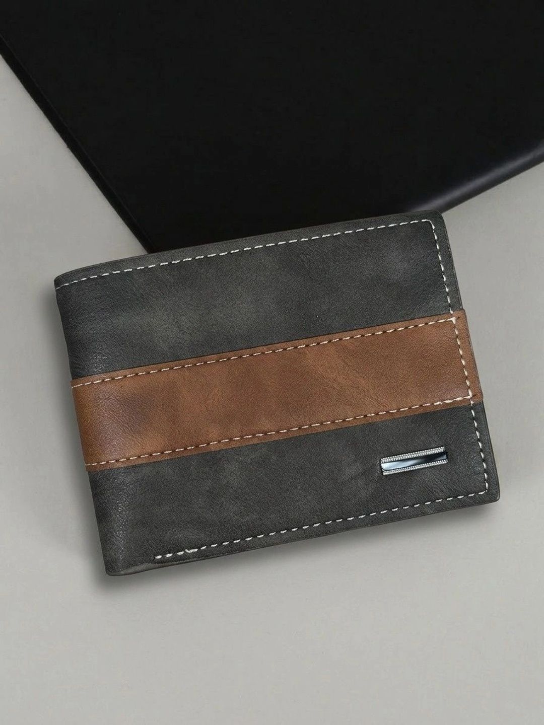 TomParis Men Colourblocked PU Two Fold Wallet-picture-24