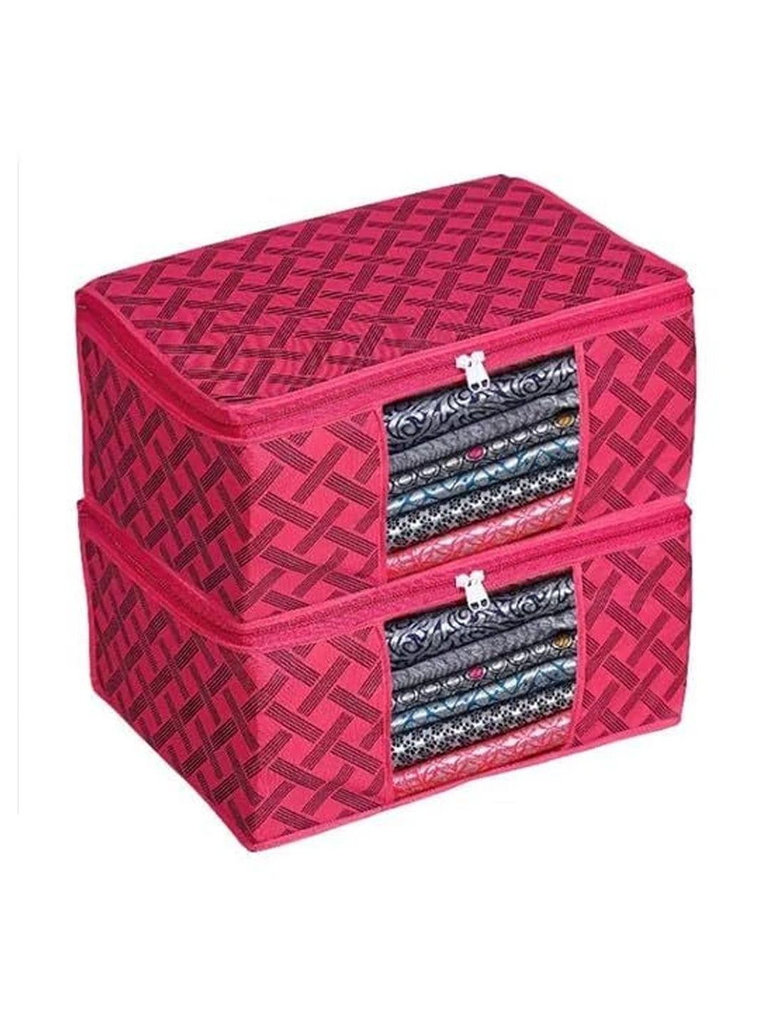 ANKIT INTERNATIONAL Red Set of 2 Reusable Multi-Utility Organisers-picture-24