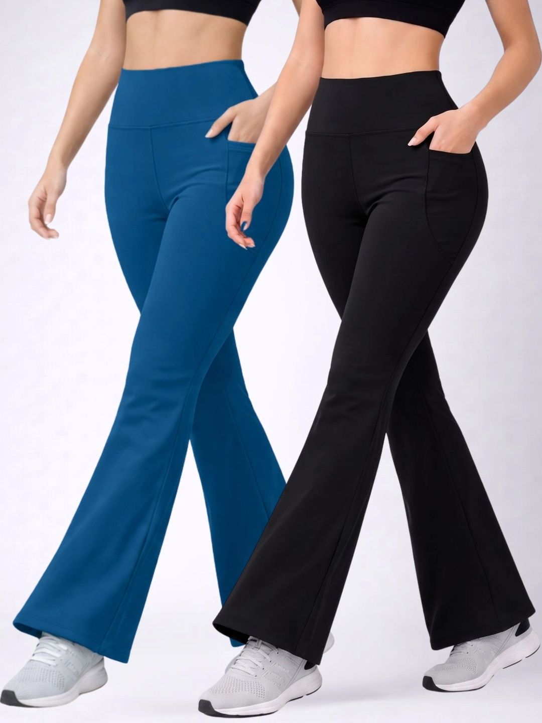 POOJARAN SAREE Pack Of 2 Running Ankle Length Tights-picture-28
