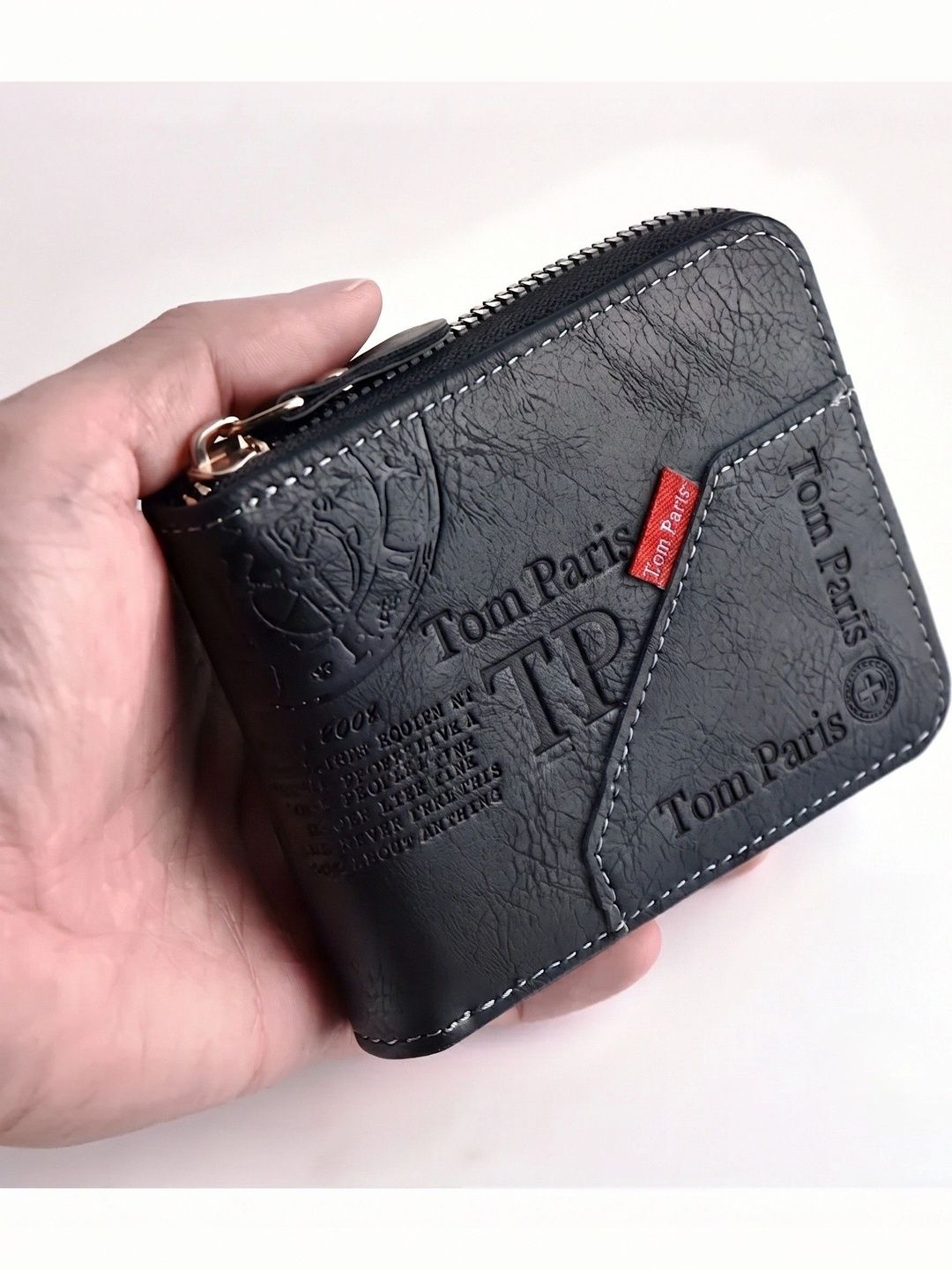 TomParis Men Textured PU Zip Around Wallet-picture-14