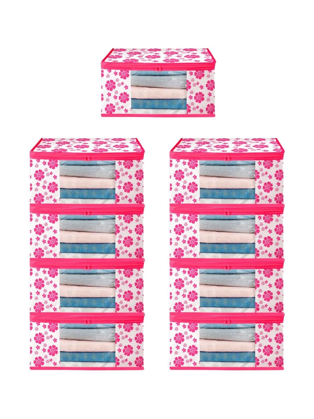 ANKIT INTERNATIONAL Pink Set of 6 Reusable Multi-Utility Organisers-picture-23