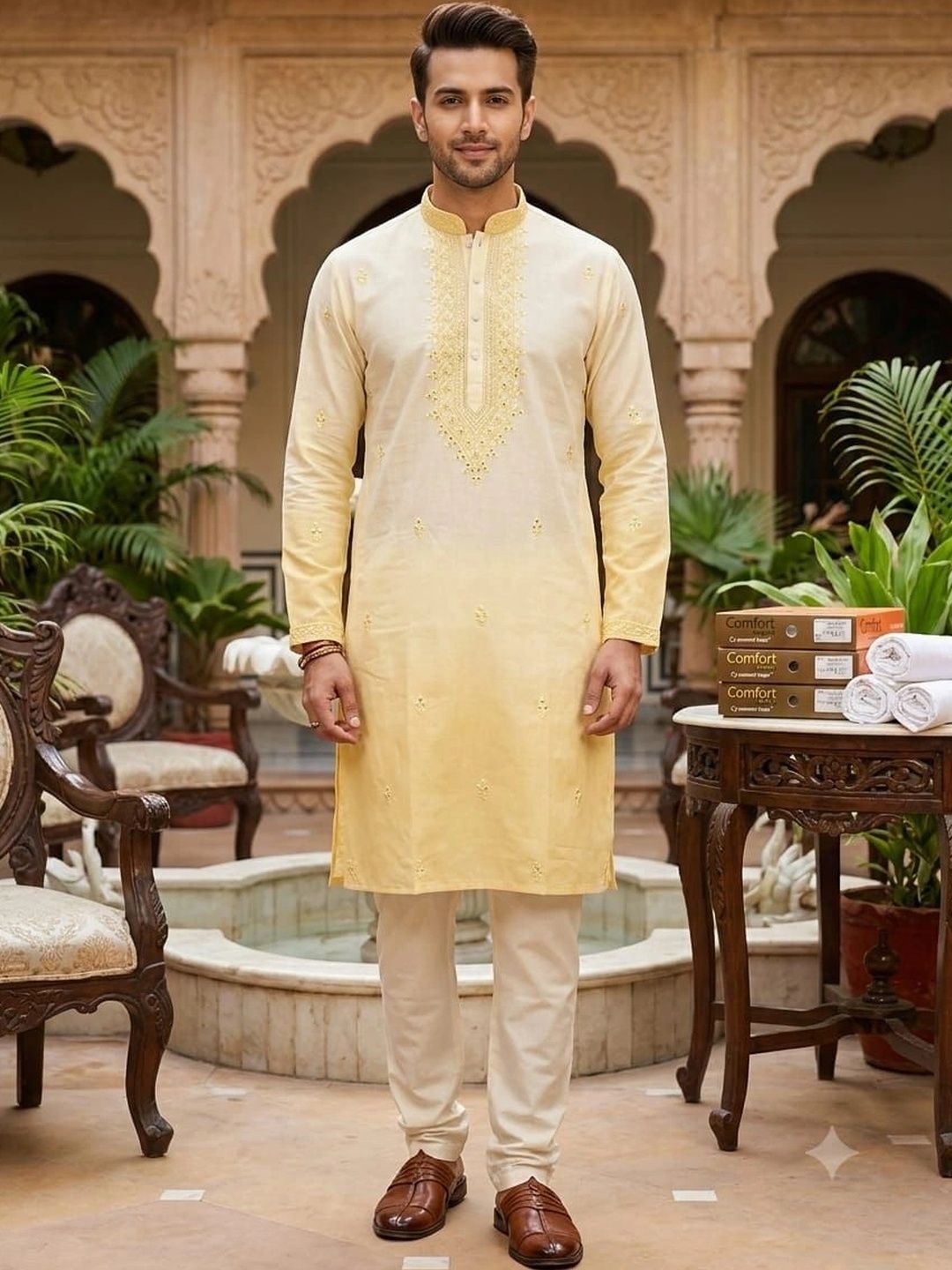 CF COMFORTFIRST Men Embellished Mirror Work Kurta-picture-53