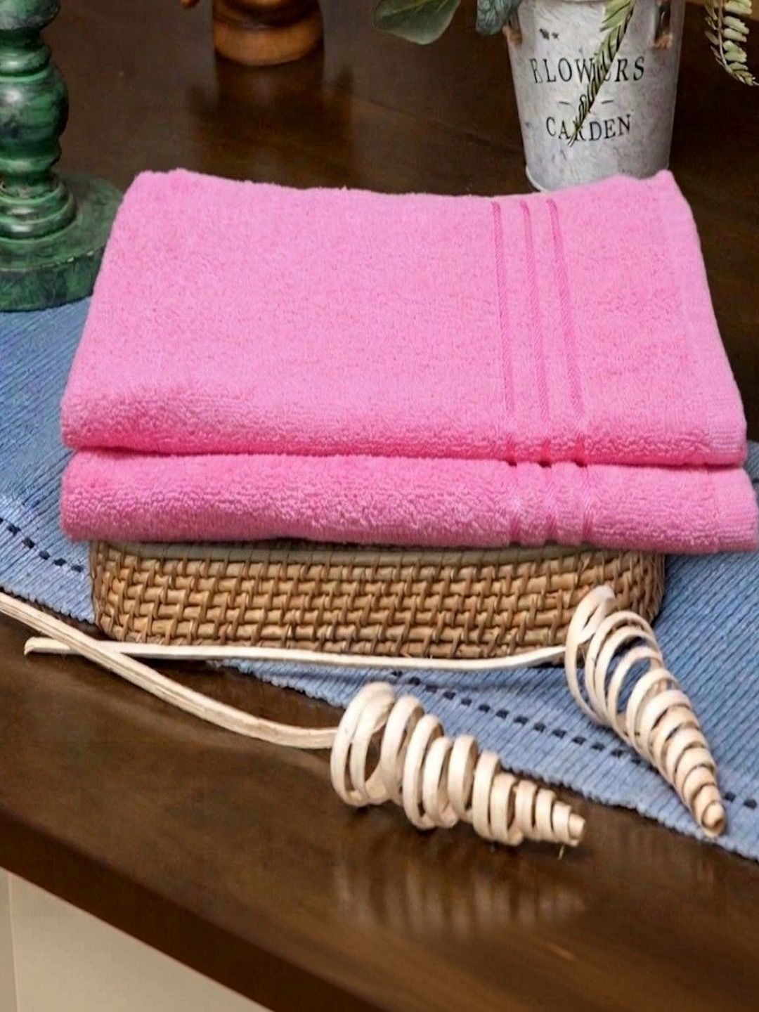 Blissful Creations 2-Pcs Pink 450 GSM Hand Towels-picture-22