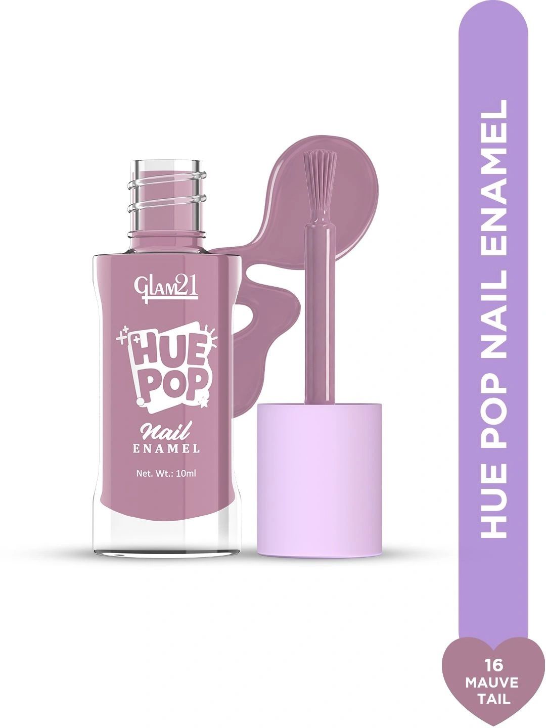 GLAM21 Hue Pop Resistant & Long Lasting Vibrant Nail Polish - 10 ml -Mauve Tail 16-picture-49