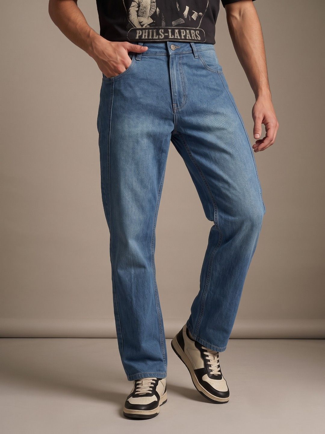 glitchez Men Straight Fit Light Fade Stretchable Jeans-picture-24