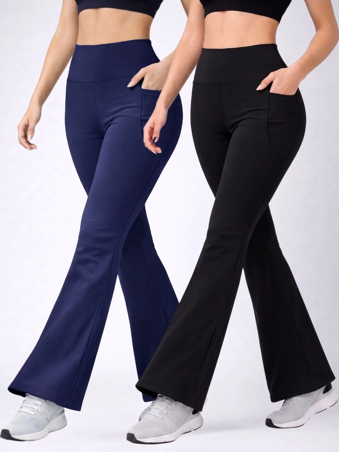 POOJARAN SAREE Pack Of 2 Running Ankle Length Tights-picture-25