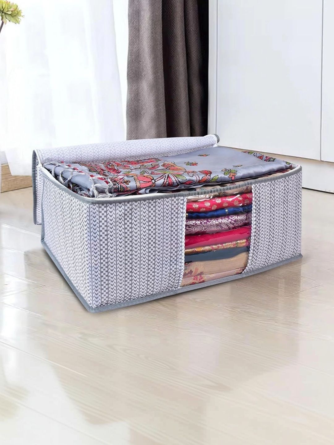 ANKIT INTERNATIONAL Grey Set of 5 Reusable Multi-Utility Organisers-picture-29