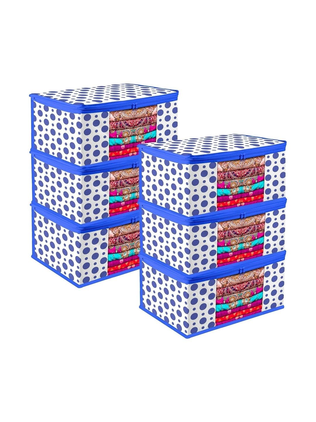 ANKIT INTERNATIONAL Blue Set of 6 Reusable Multi-Utility Organisers-picture-48