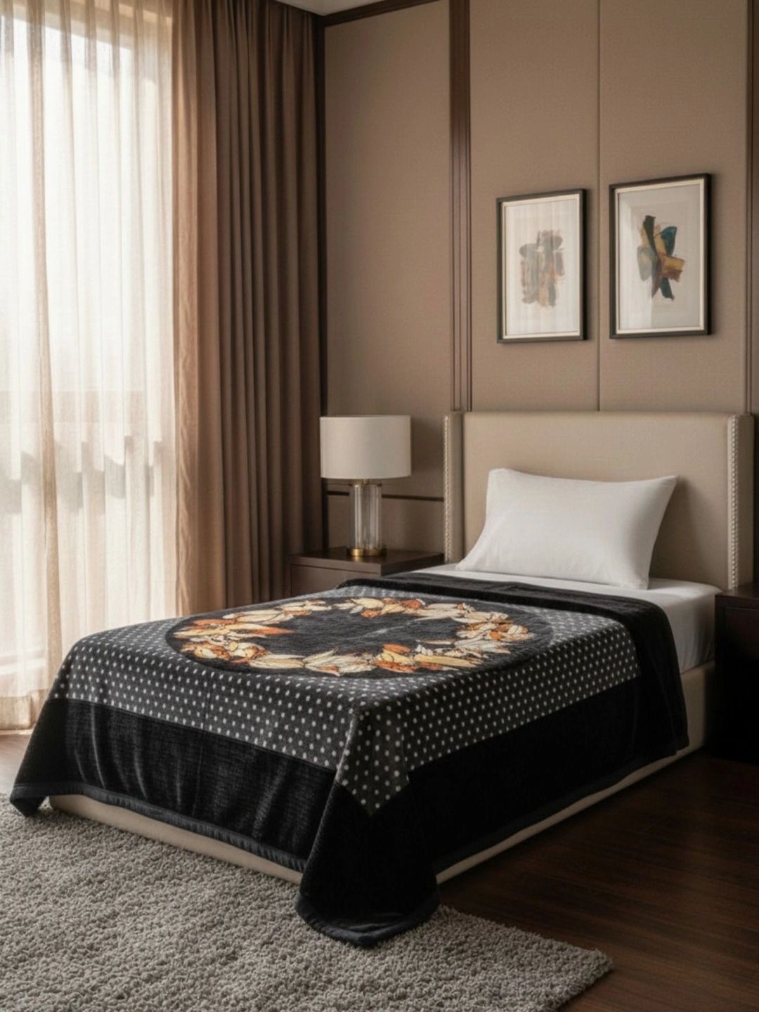 Signature Navy Blue Floral Heavy Winter 500 GSM Blanket-image-49