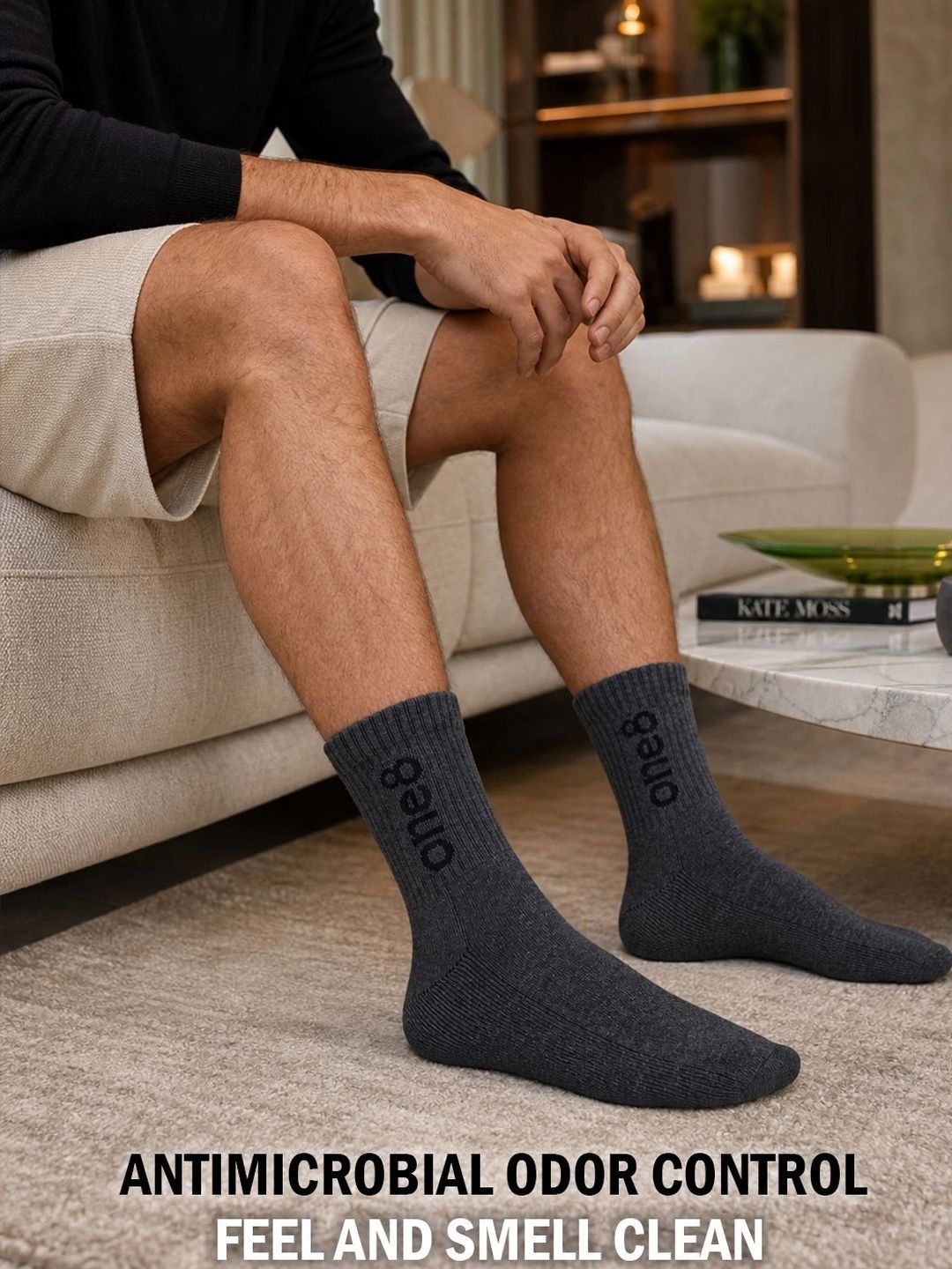 One8 Men Cotton Assorted Above Ankle Socks-picture-50