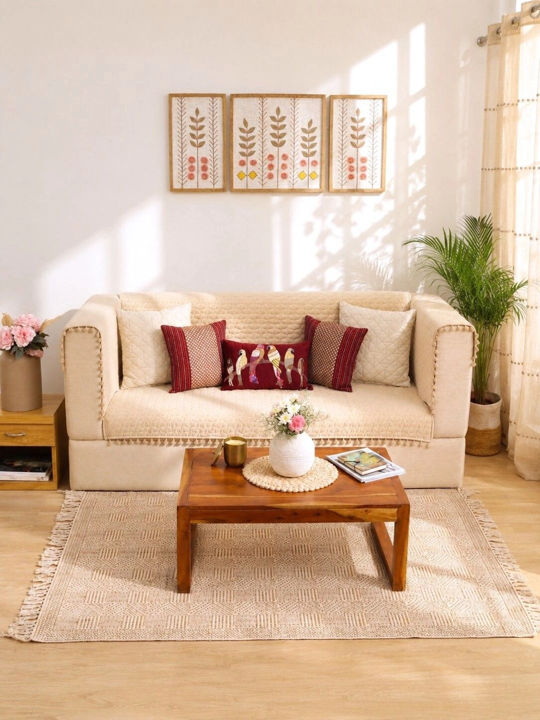 eyda Beige Sofa Cover With Arms-picture-22