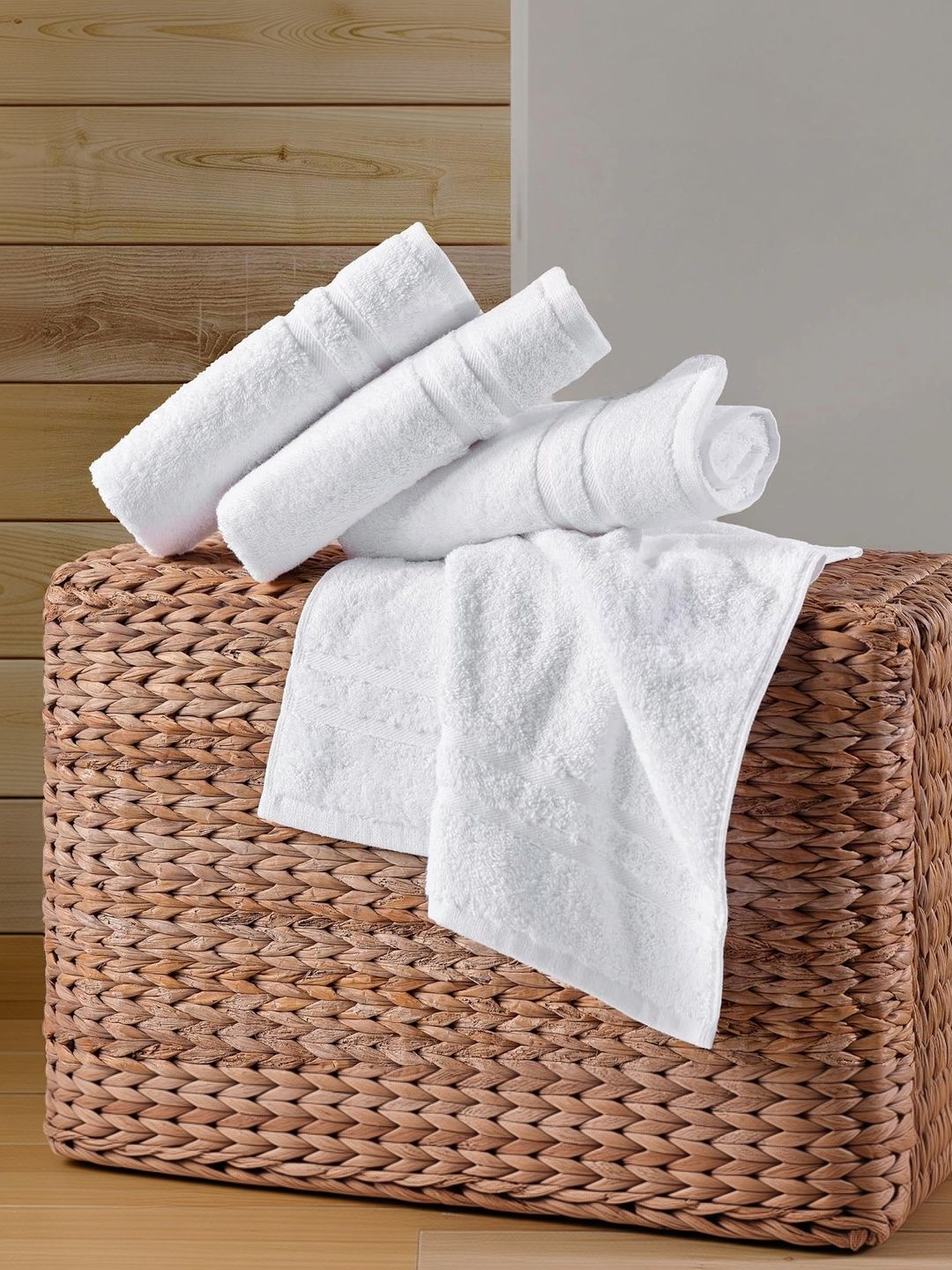 Blissful Creations 4-Pcs White 450 GSM Hand Towels-image-29