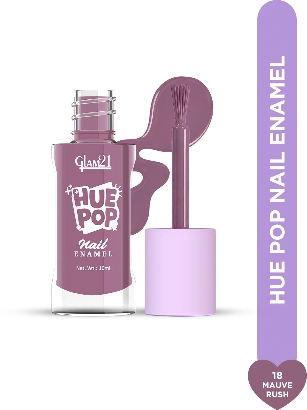 GLAM21 Hue Pop Resistant & Long Lasting Vibrant Nail Polish - 10 ml - Mauve Rush 18-picture-13