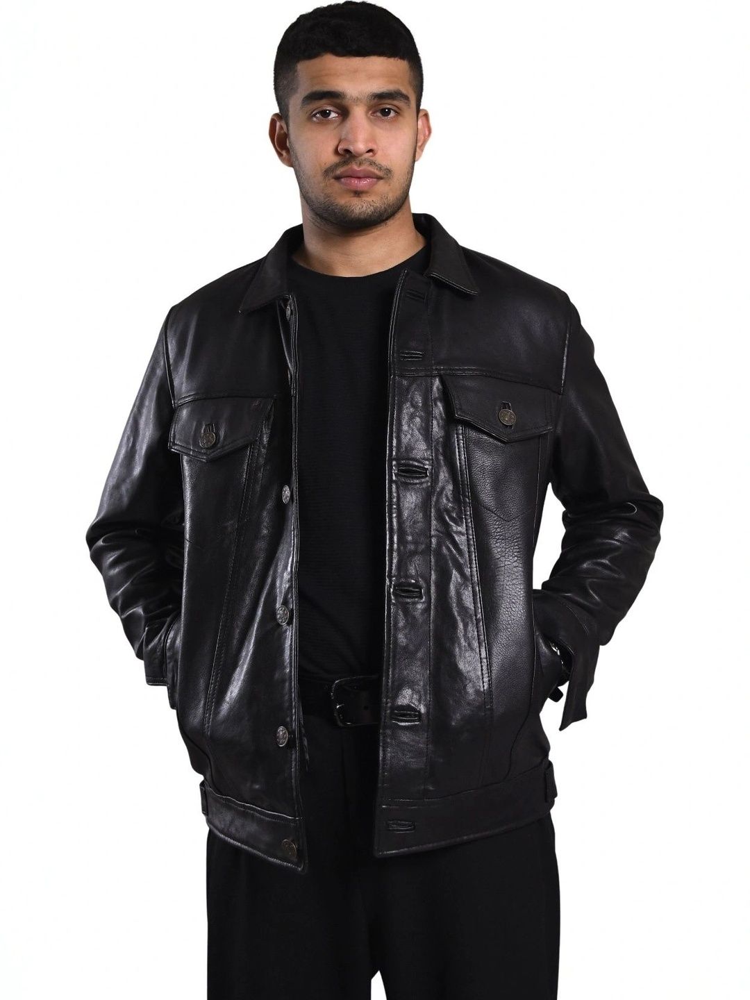 Bellish Men Leather Denim Jacket-picture-40