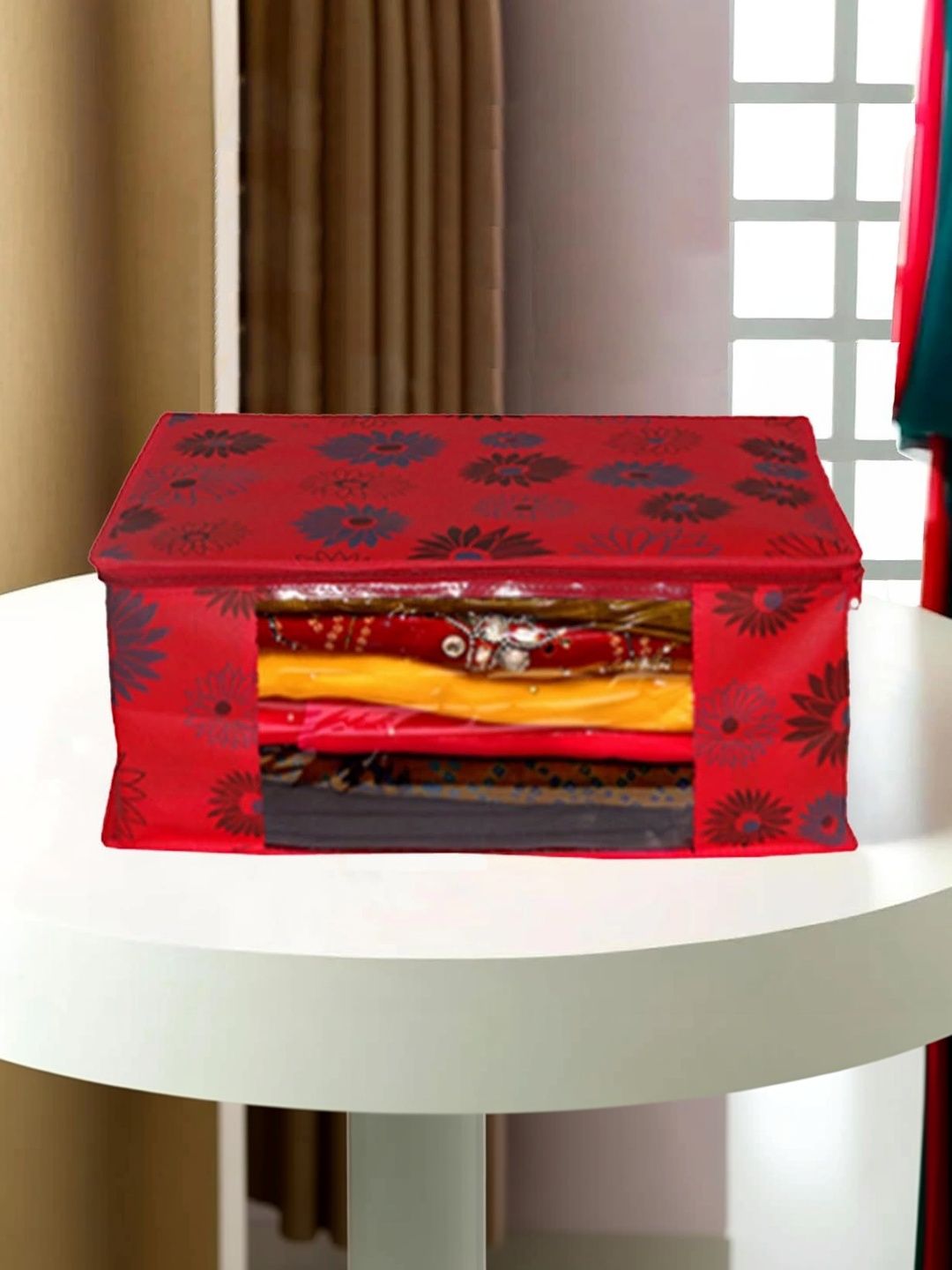 ANKIT INTERNATIONAL Red Set of 1 Reusable Multi-Utility Organisers-picture-44