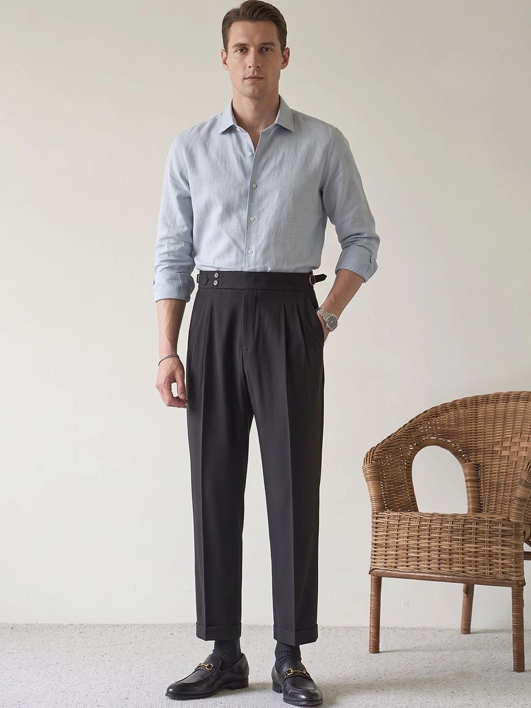 Suo Men Easy Wash Pleated Trousers-picture-15