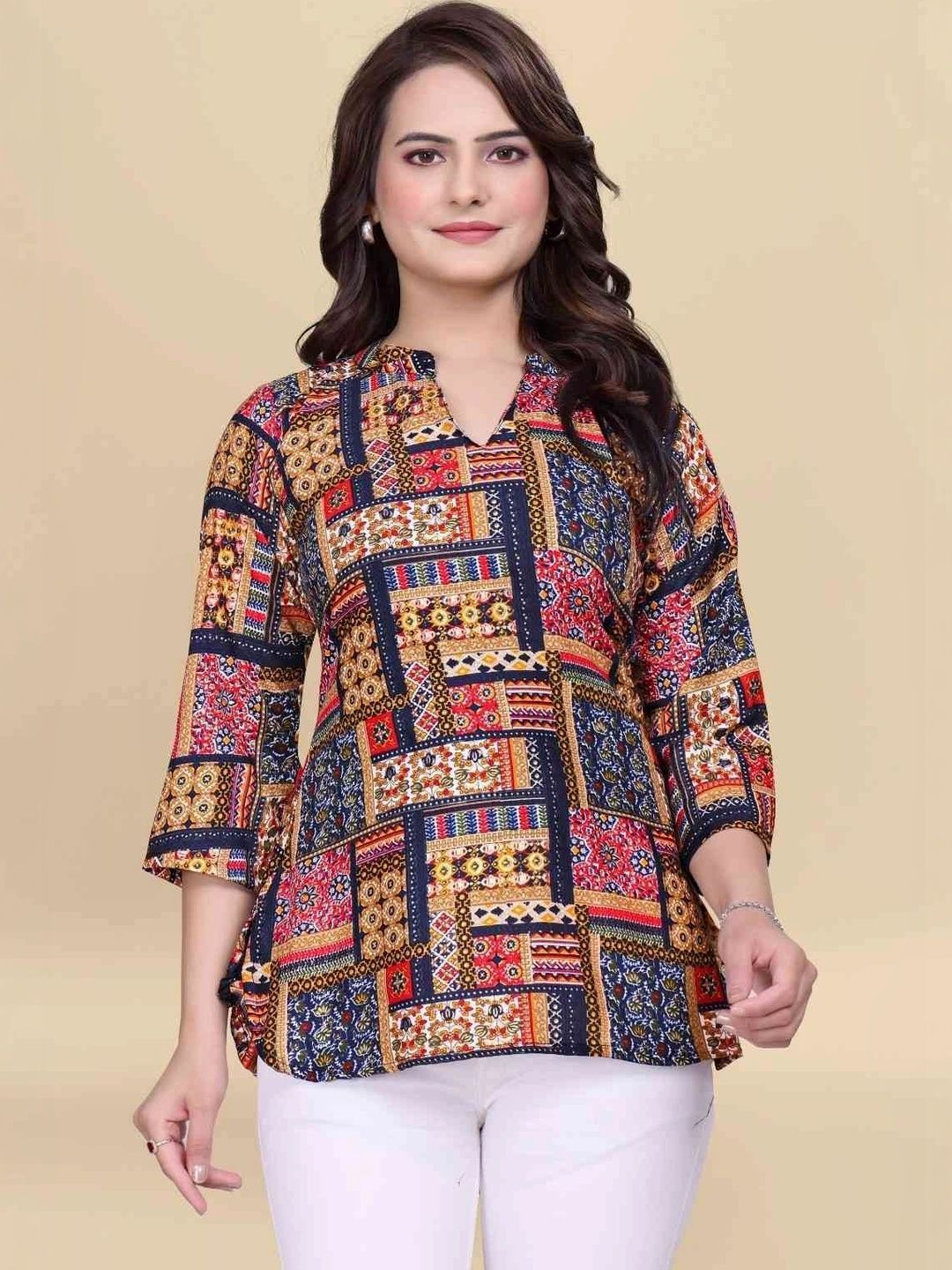 DearDean Print Ethnic Cotton Top-picture-17