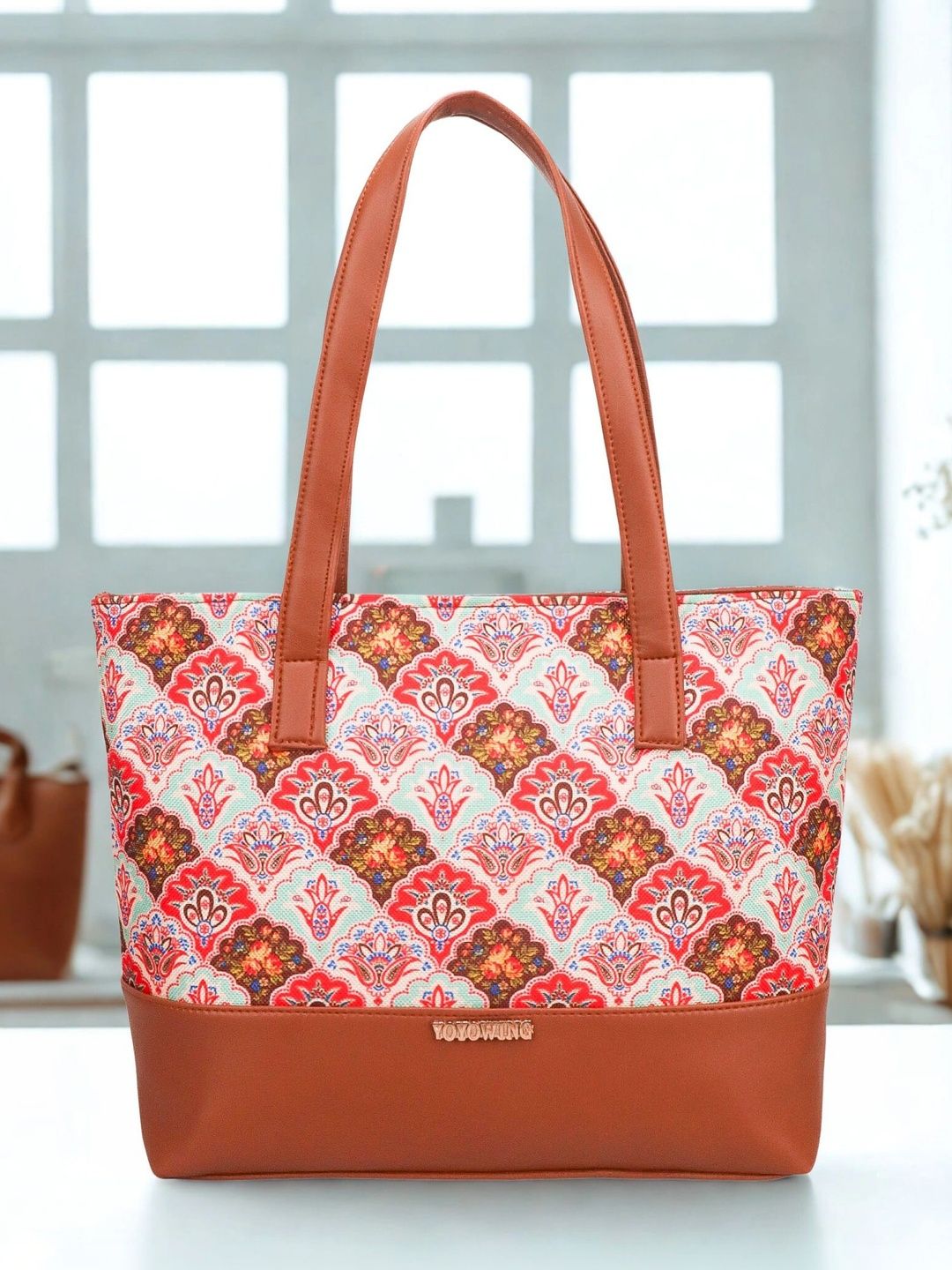 YOYOWING Ethnic Motifs Printed Structured Tote Bag-picture-50