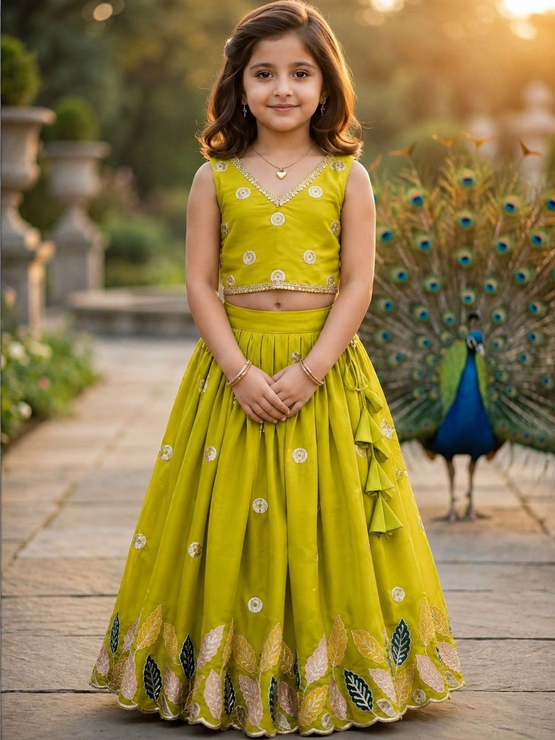 KALINI Girls Embellished Sequinned Ready to Wear Lehenga &-picture-47