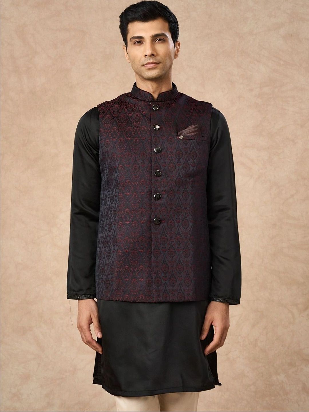 Manyavar Woven Design Woven Nehru Jackets-picture-28