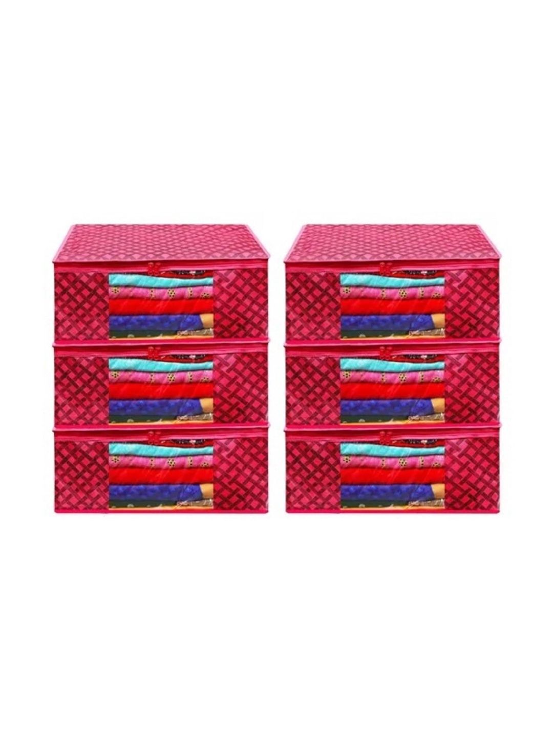 ANKIT INTERNATIONAL Red Set of 6 Reusable Suit Organiser Organisers-picture-9