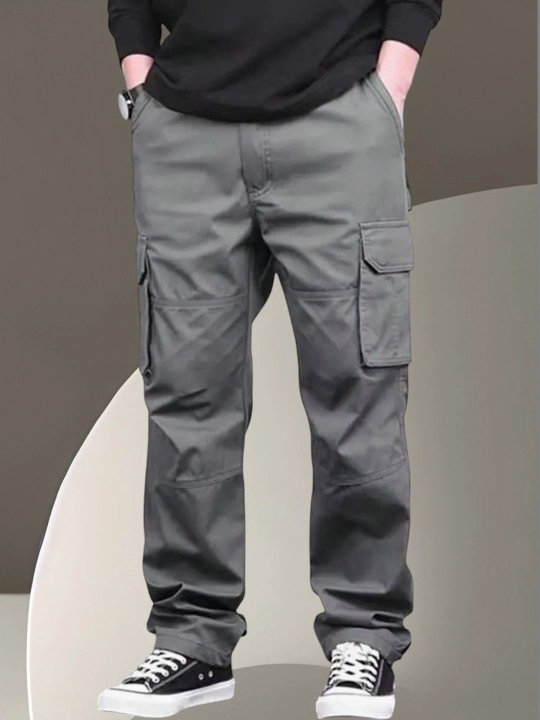 HIRAL FASHION DESIGNER PRIVATE LIMITED Men Relaxed Cotton Mid-Rise Cargos Trousers-picture-19