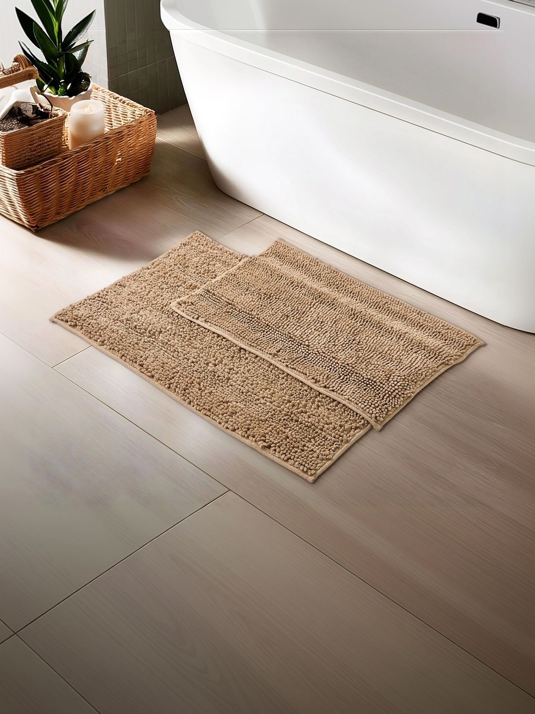Home Centre 2-Pcs Beige Anti-Slip Bath Rugs-picture-17