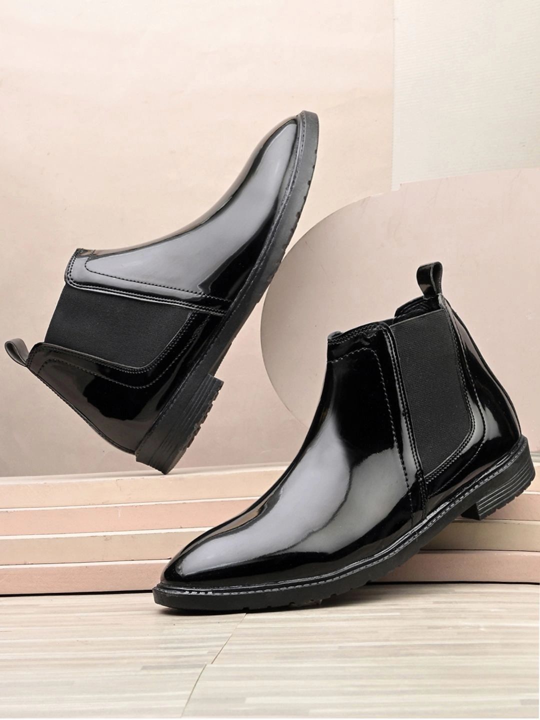 HERE&NOW Men Pointed Toe Slip-On Chelsea Boots-image-25