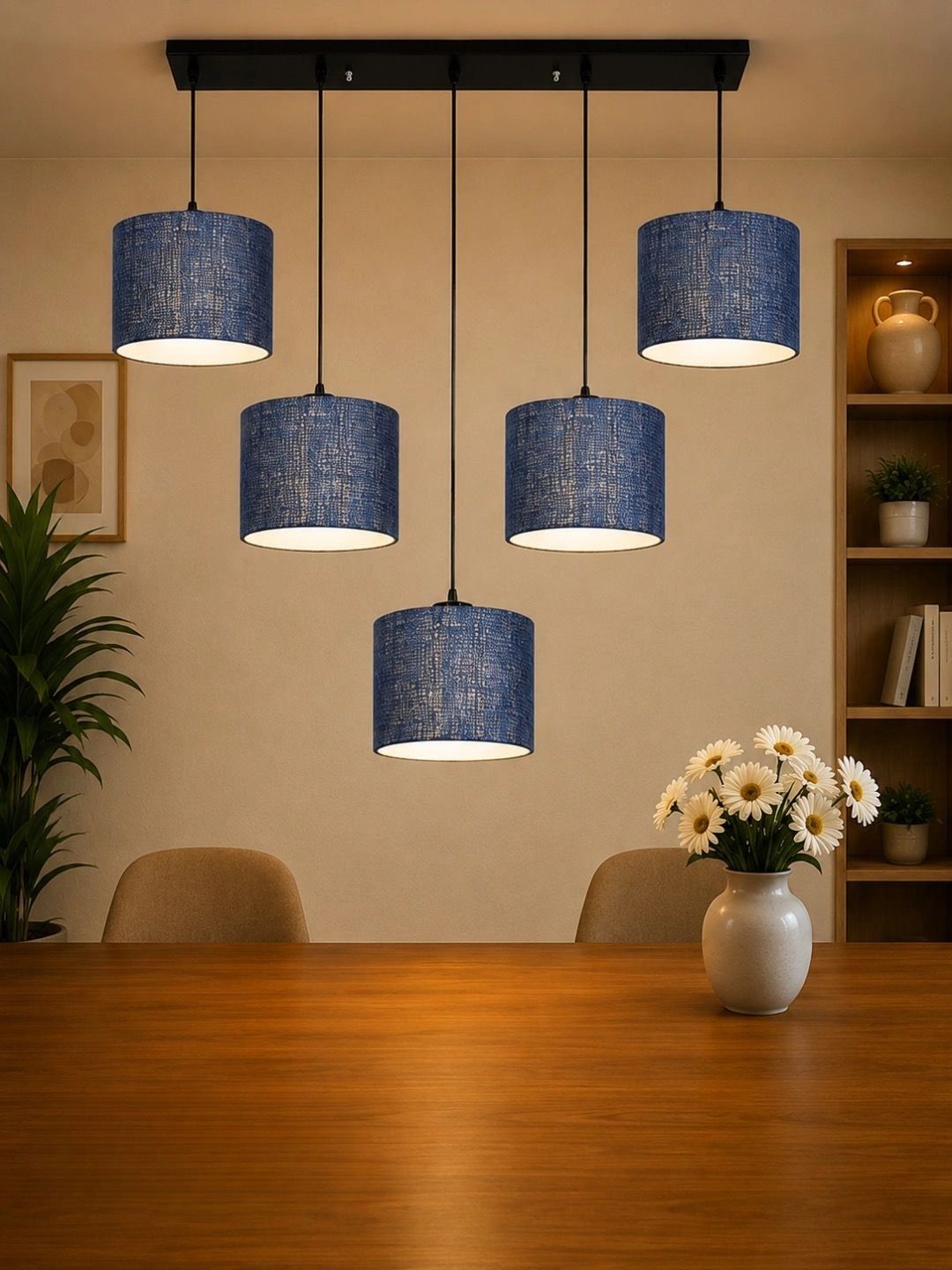 Myntra Elegant Homes Blue Textured Contemporary Ceiling Lamp-picture-17