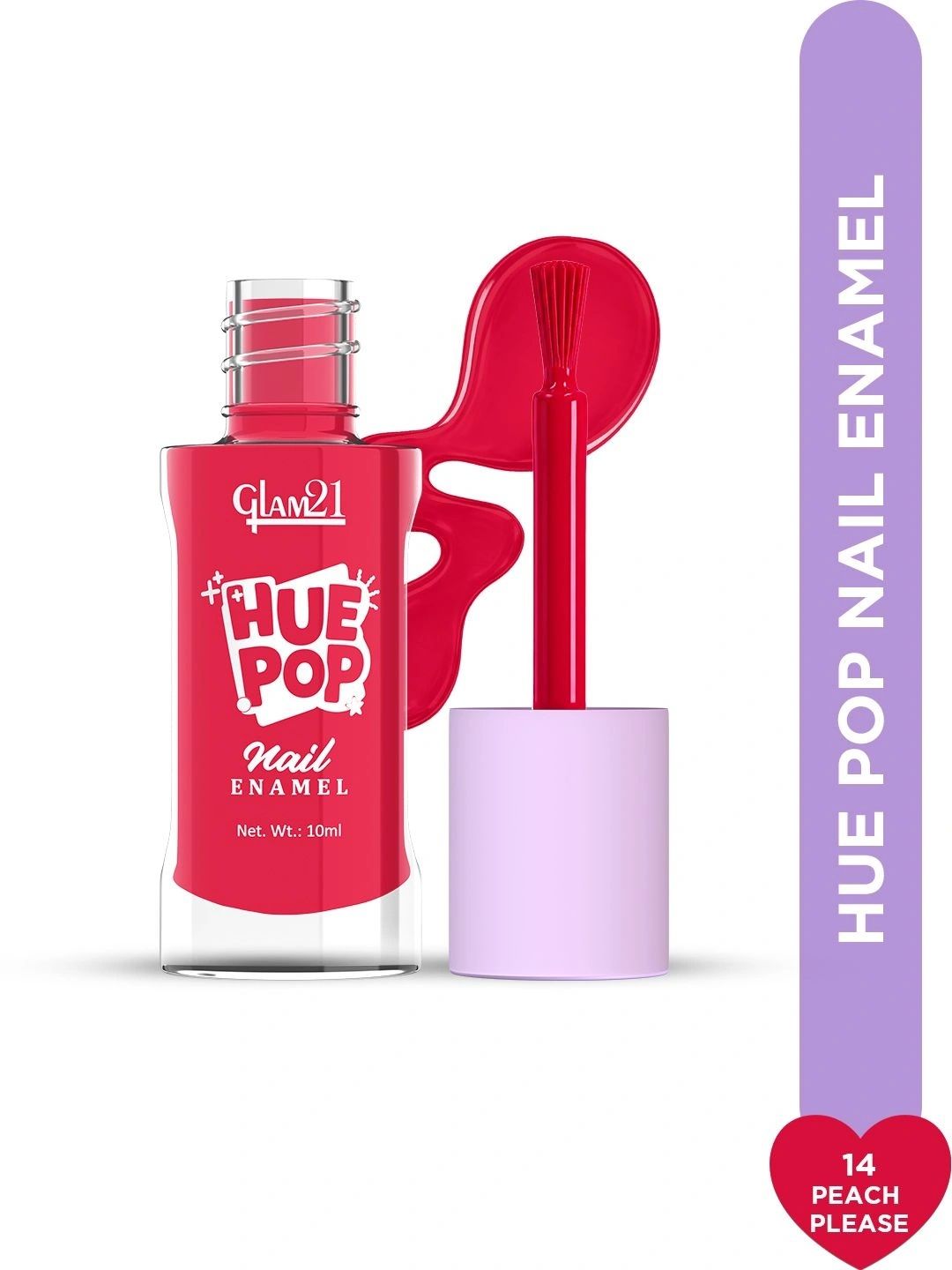 GLAM21 Hue Pop Resistant & Long Lasting Vibrant Nail Polish - 10 ml -Peach Please 14-picture-33