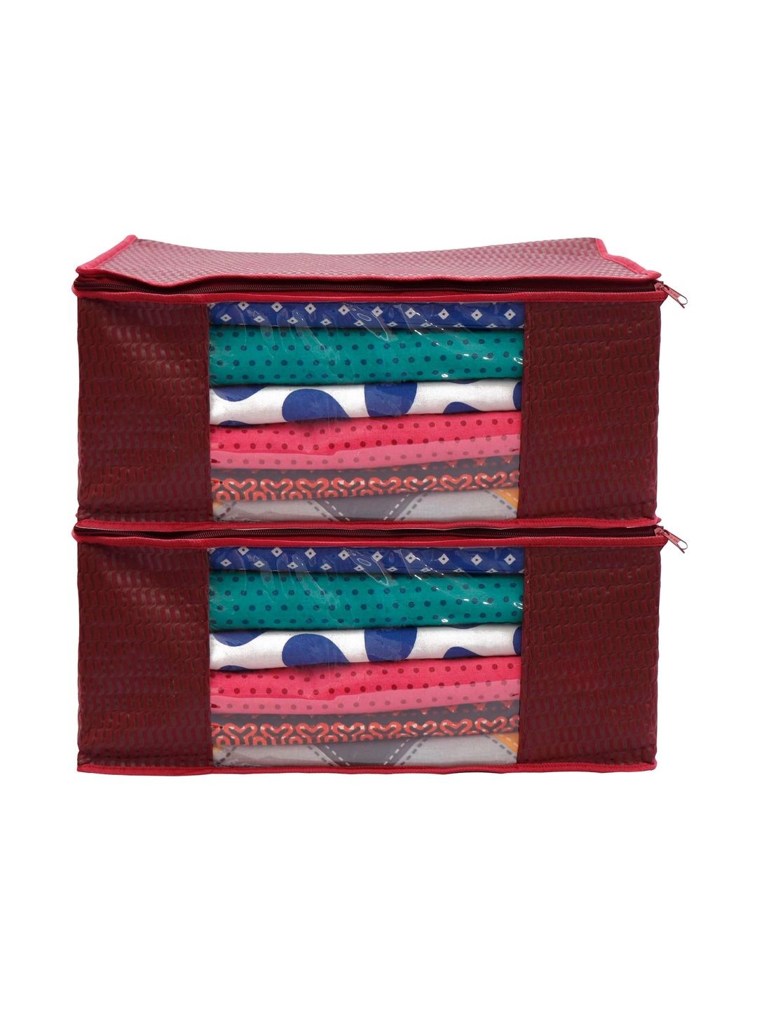 ANKIT INTERNATIONAL Maroon Set of 2 Reusable Multi-Utility Organisers-picture-23