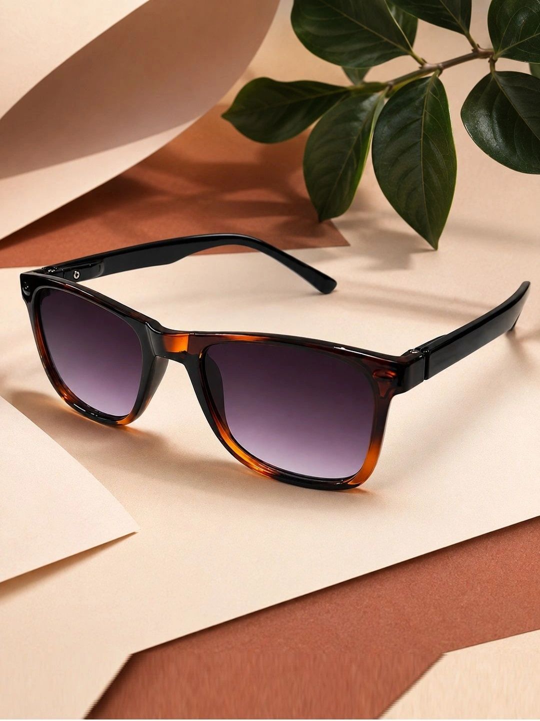 Garry Gobbs Unisex Black Lens & Brown Rectangle Sunglasses with-picture-13