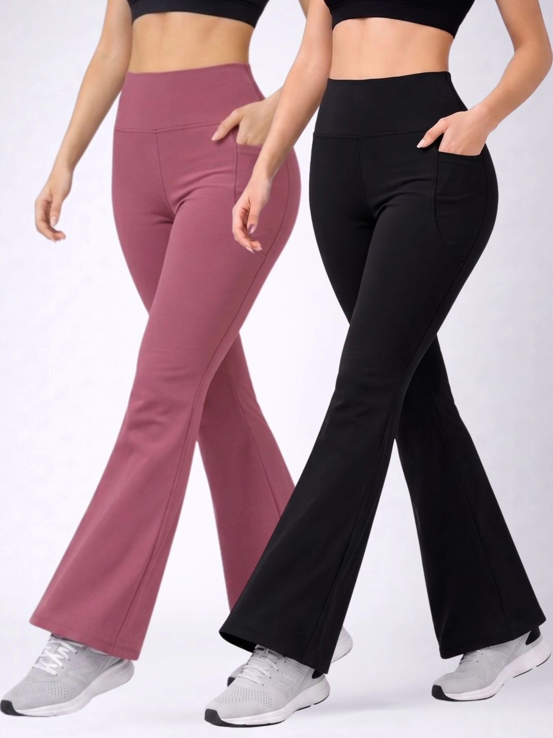 POOJARAN SAREE Pack Of 2 Running Ankle Length Tights-picture-26