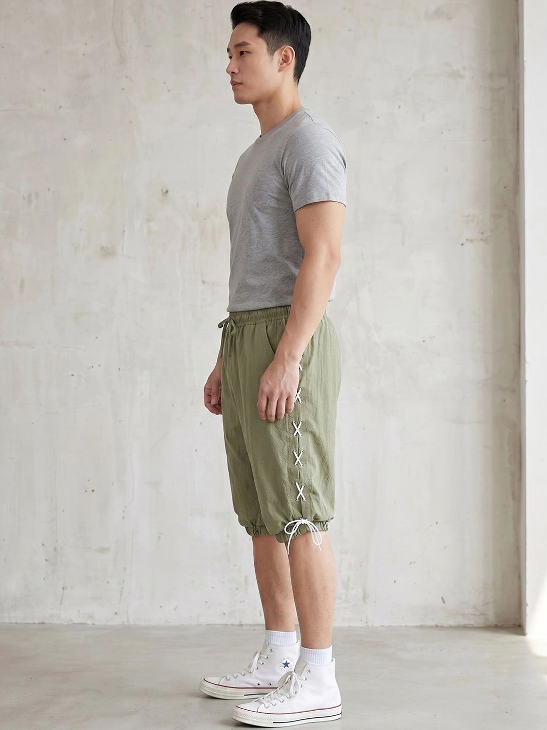 Suo Men Linen Blend Shorts-picture-47