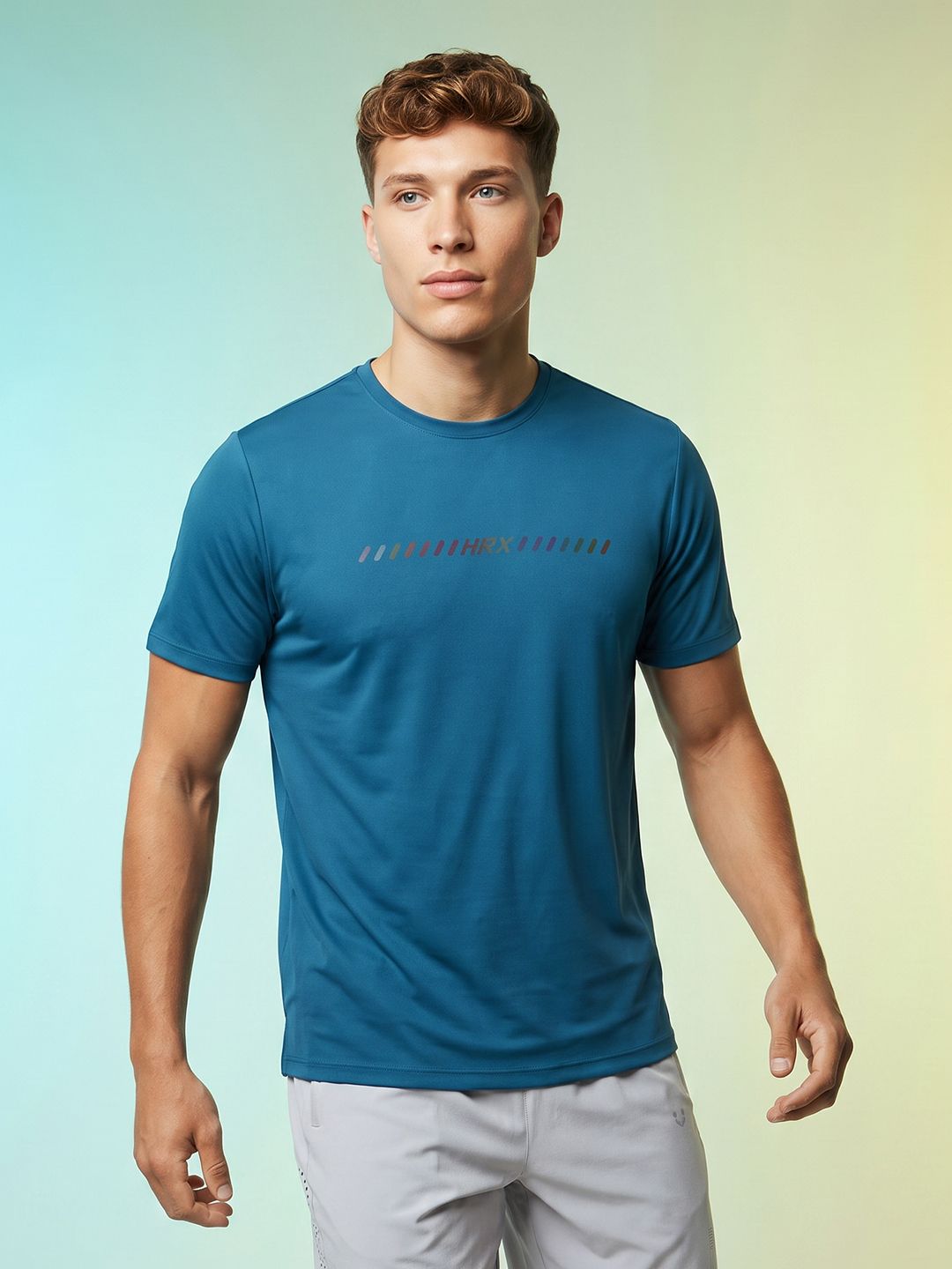 HRX by Hrithik Roshan Brand Logo Printed Rapid Dry Training T-shirt-picture-14