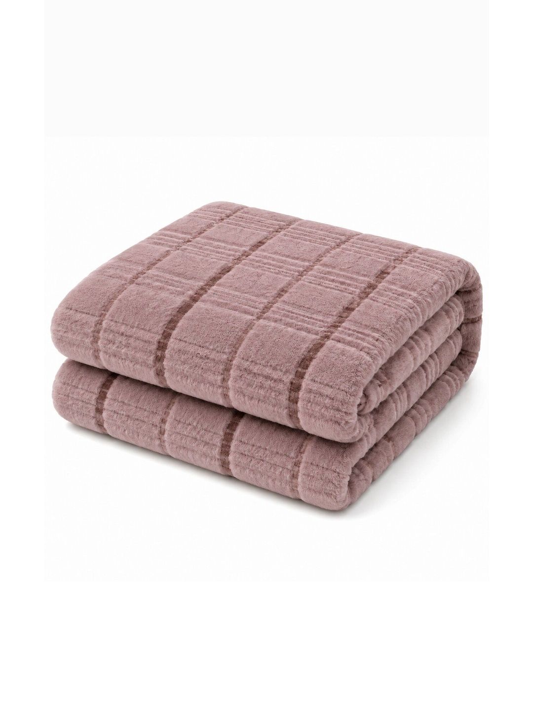 Nivasam Pink Checked Fleece Mild Winter 400 GSM Blanket-image-24