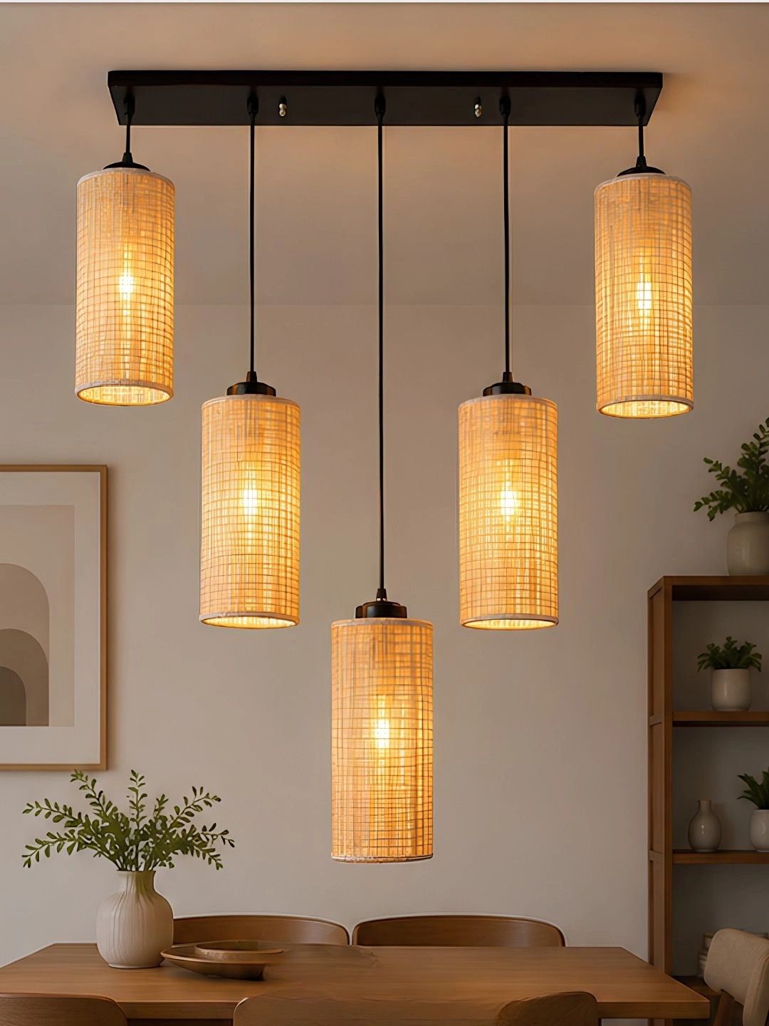 Myntra Elegant Homes Beige Textured Ceiling Lamp-picture-55