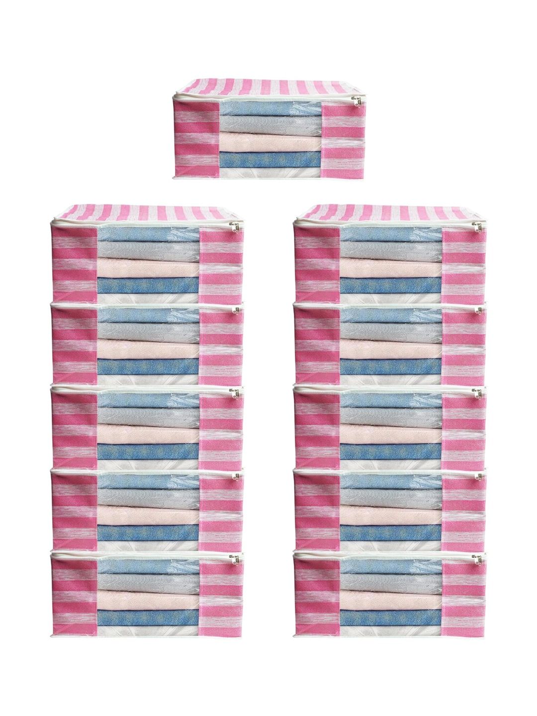 ANKIT INTERNATIONAL Pink Set of 6 Reusable Multi-Utility Organisers-picture-19