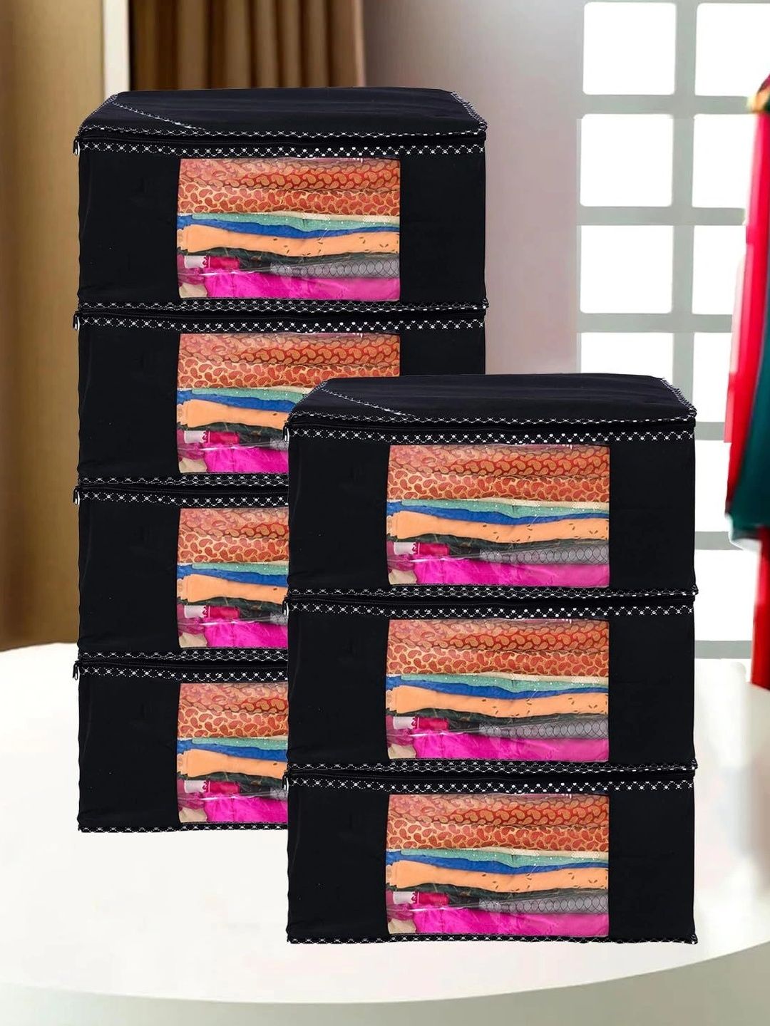 ANKIT INTERNATIONAL Black Set of 6 Reusable Multi-Utility Organisers-picture-18
