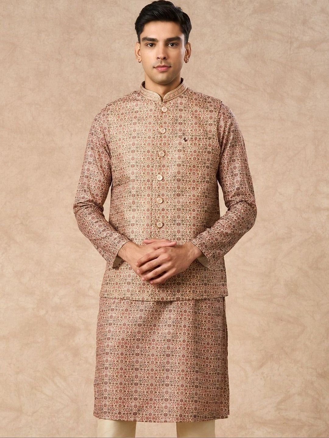 Manyavar Woven Design Woven Nehru Jackets-picture-52