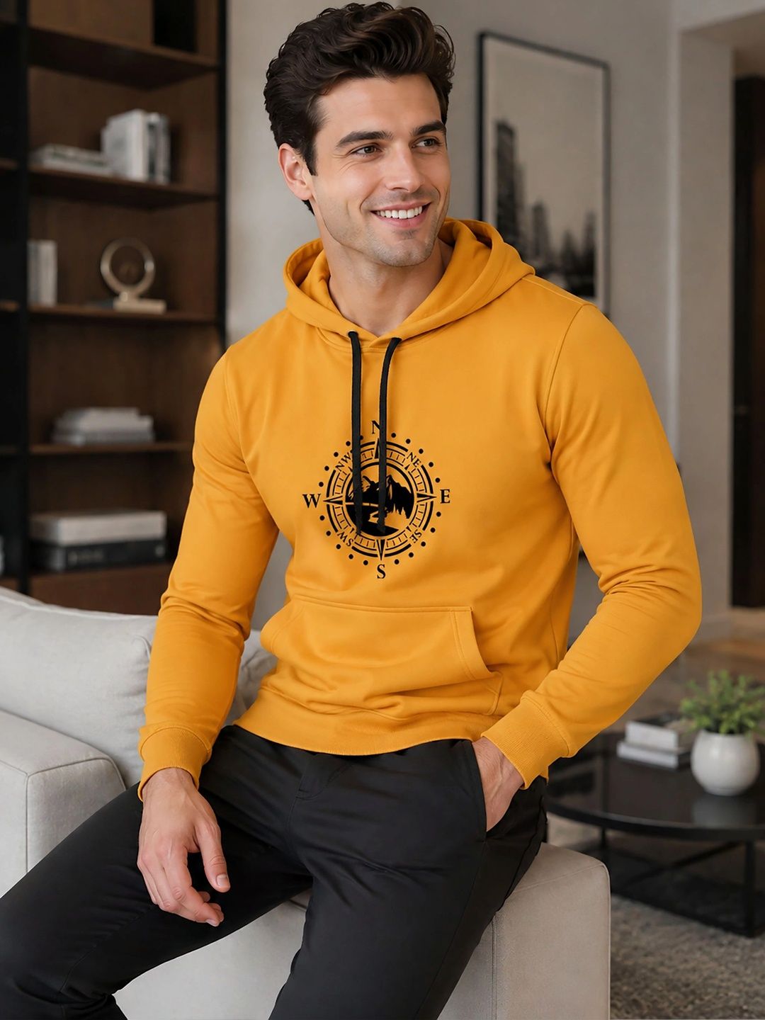 GLITO Men Printed Hooded Sweatshirt-picture-32